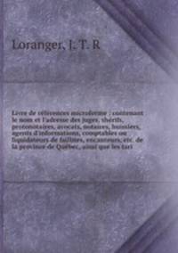 Livre de references microforme : contenant le nom et l