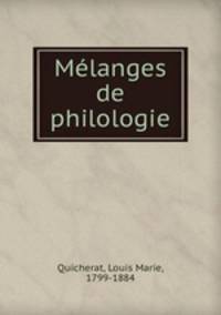 Melanges de philologie