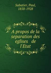 A propos de la separation des eglises & de l