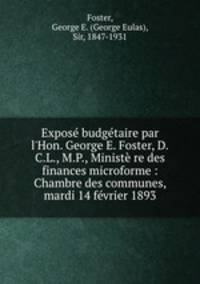 Expose budgetaire par l