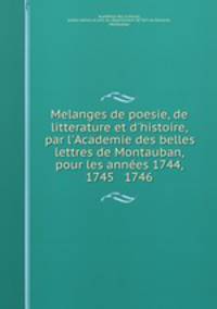 Melanges de poesie, de litterature et d