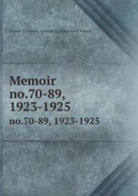 Memoir. no.70-89, 1923-1925