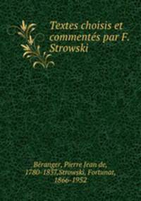 Textes choisis et comments par F. Strowski