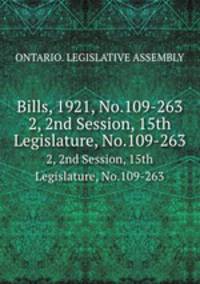 Bills, 1921, No.109-263. 2, 2nd Session, 15th Legislature, No.109-263