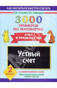 3000 примеров по математике. Устный счет. Счет в пределах 100. 2 класс