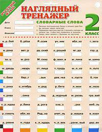 Русский язык. Наглядный тренажер. Словарные слова,. 2 класс