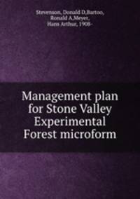 Management plan for Stone Valley Experimental Forest microform