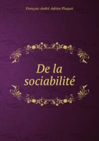 De la sociabilite