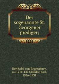 Der sogenannte St. Georgener prediger