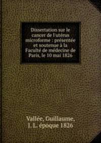 Dissertation sur le cancer de l