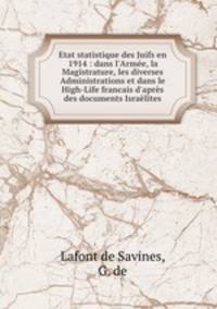 Etat statistique des Juifs en 1914 : dans l