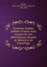 Formules inedites publiees d