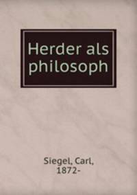 Herder als philosoph