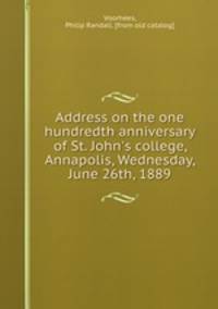 Address on the one hundredth anniversary of St. John
