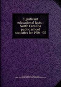 Significant educational facts : North Carolina public school statistics for 1904-`05