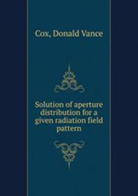 Solution of aperture distribution for a given radiation field pattern.