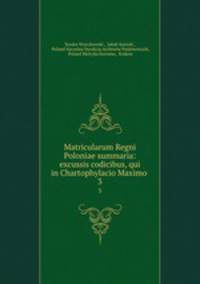 Matricularum Regni Poloniae summaria: excussis codicibus, qui in Chartophylacio Maximo .. 3