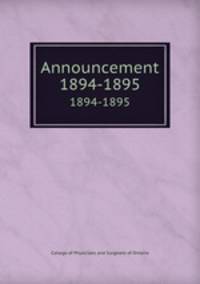 Announcement. 1894-1895