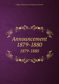 Announcement. 1879-1880