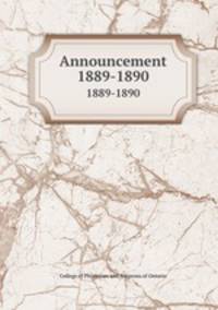Announcement. 1889-1890