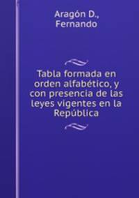 Tabla formada en orden alfabtico, y con presencia de las leyes vigentes en la Repblica
