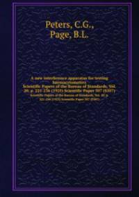 A new interference apparatus for testing haemacytometers. Scientific Papers of the Bureau of Standards, Vol. 20, p. 221-236 (1925) Scientific Paper 507 (S507)