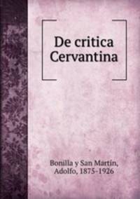 De critica Cervantina