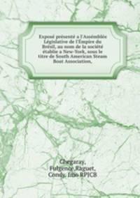 Expos prsent a l`Assmble Lgislative de l`mpire du Brsil, au nom de la socit tablie a New-York, sous le titre de South American Steam Boat Association,