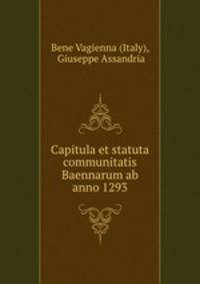Capitula et statuta communitatis Baennarum ab anno 1293