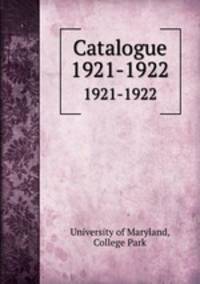 Catalogue. 1921-1922
