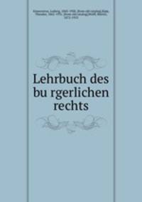 Lehrbuch des burgerlichen rechts