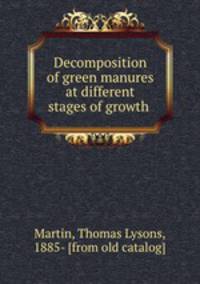 Decomposition of green manures at different stages of growth