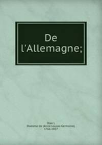 De l`Allemagne;