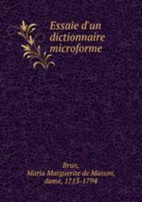 Essaie d`un dictionnaire microforme