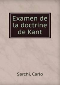 Examen de la doctrine de Kant