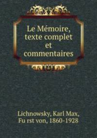 Le Mmoire, texte complet et commentaires