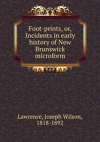 Foot-prints, or, Incidents in early history of New Brunswick microform