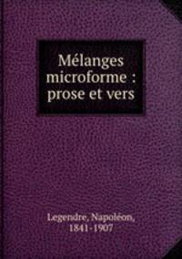 Mlanges microforme : prose et vers