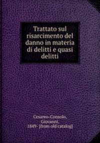 Trattato sul risarcimento del danno in materia di delitti e quasi delitti