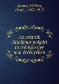 Az osztrak Altalanos polgari torvenykonyv mai ervenyeben