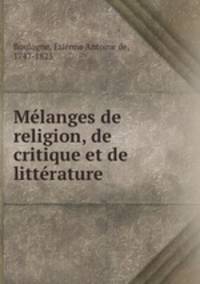 Mlanges de religion, de critique et de littrature