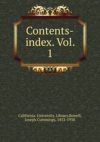 Contents-index. Vol. 1