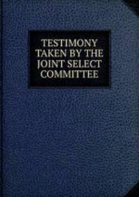TESTIMONY TAKEN BY THE JOINT SELECT COMMITTEE