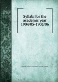 Syllabi for the academic year 1904/05-1905/06