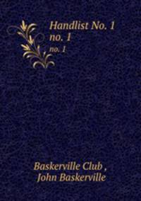 Handlist No. 1. no. 1