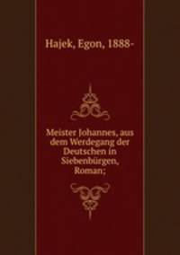 Meister Johannes, aus dem Werdegang der Deutschen in Siebenbrgen, Roman;