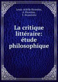 La critique littraire: tude philosophique