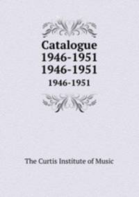 Catalogue 1946-1951. 1946-1951