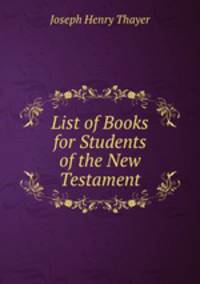 List of Books for Students of the New Testament