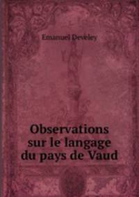 Observations sur le langage du pays de Vaud